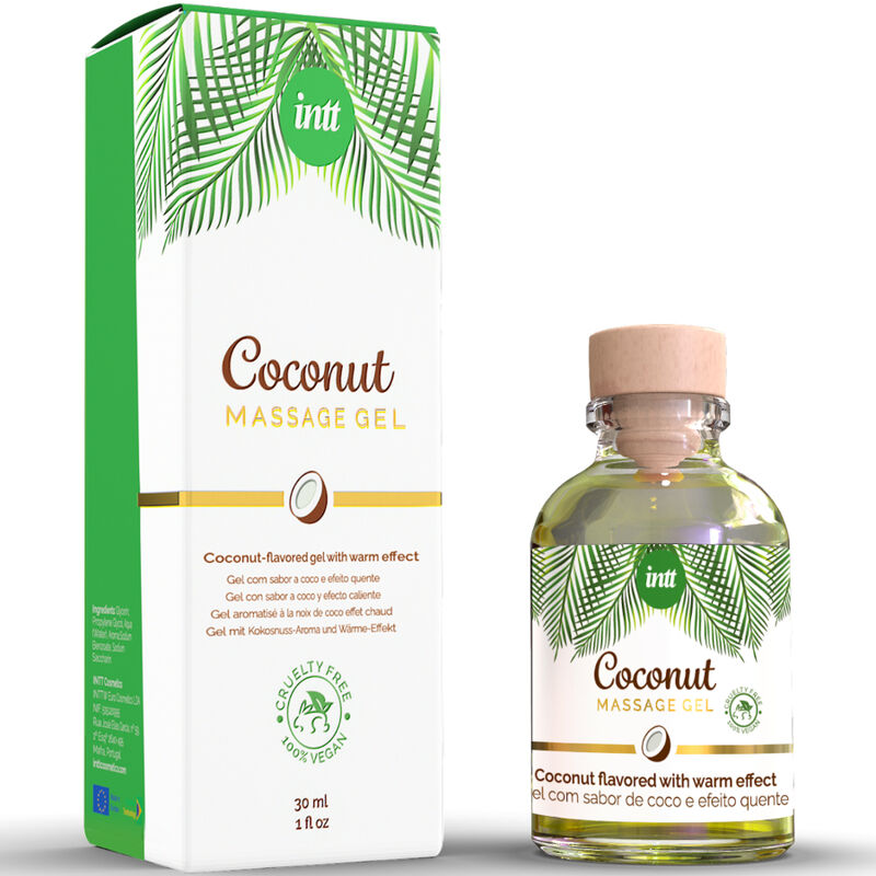 INTT - GEL DA MASSAGGIO VEGANO AL GUSTO DI COCCO ED EFFETTO RISCALDANTE – Con effetto termico – foto 2
