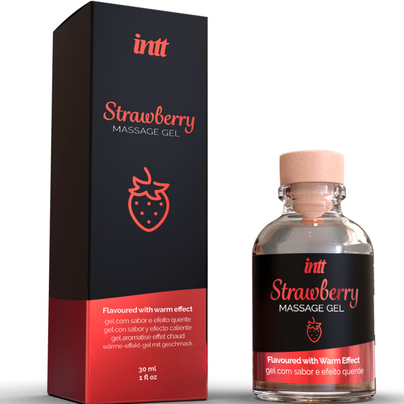 INTT MASSAGE & ORAL SEX - GEL DA MASSAGGIO AL GUSTO DI FRAGOLA EFFETTO CALDO – Con effetto termico – foto 2