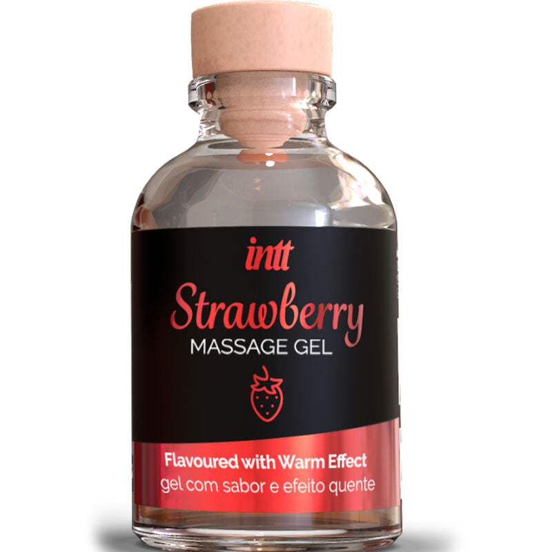 INTT MASSAGE & ORAL SEX - GEL DA MASSAGGIO AL GUSTO DI FRAGOLA EFFETTO CALDO – Con effetto termico