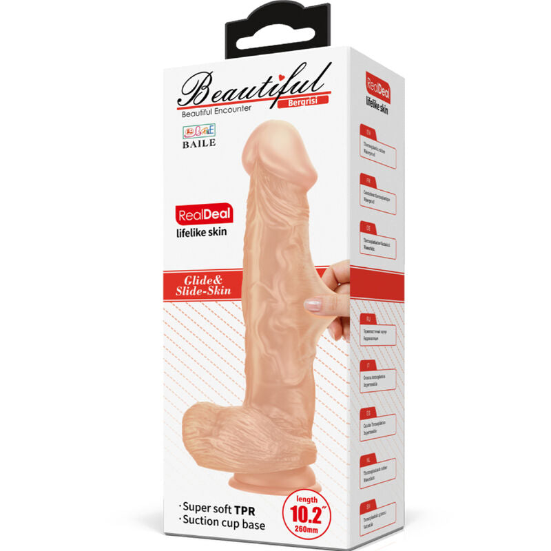 BAILE - BELLISSIMO INCONTRO BERGRISI DILDO FLESSIBILE REALISTICO 26 CM NATURALE – Falli senza vibrazioni – foto 9