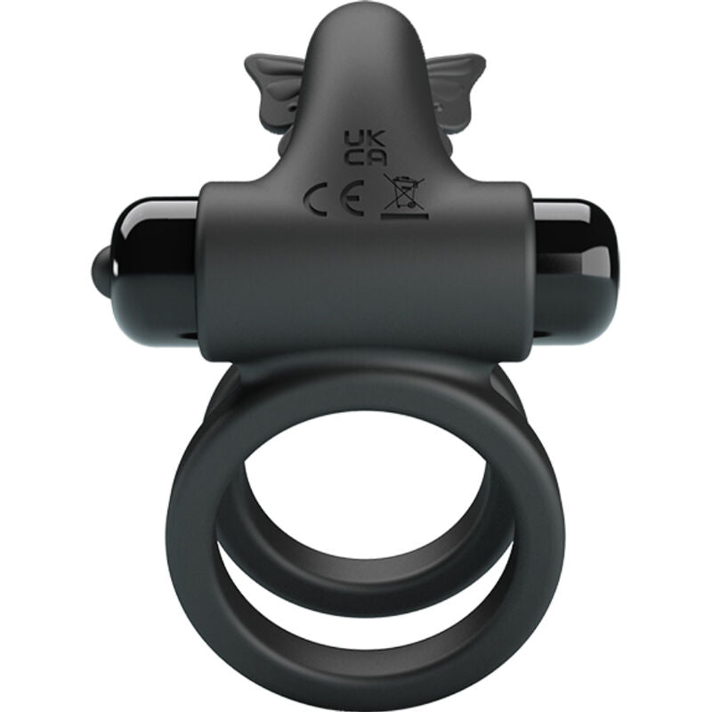 PRETTY LOVE - DOPPIO ANELLO VIBRANTE CON STIMOLATORE NERO – Cockring con vibrazione – foto 3