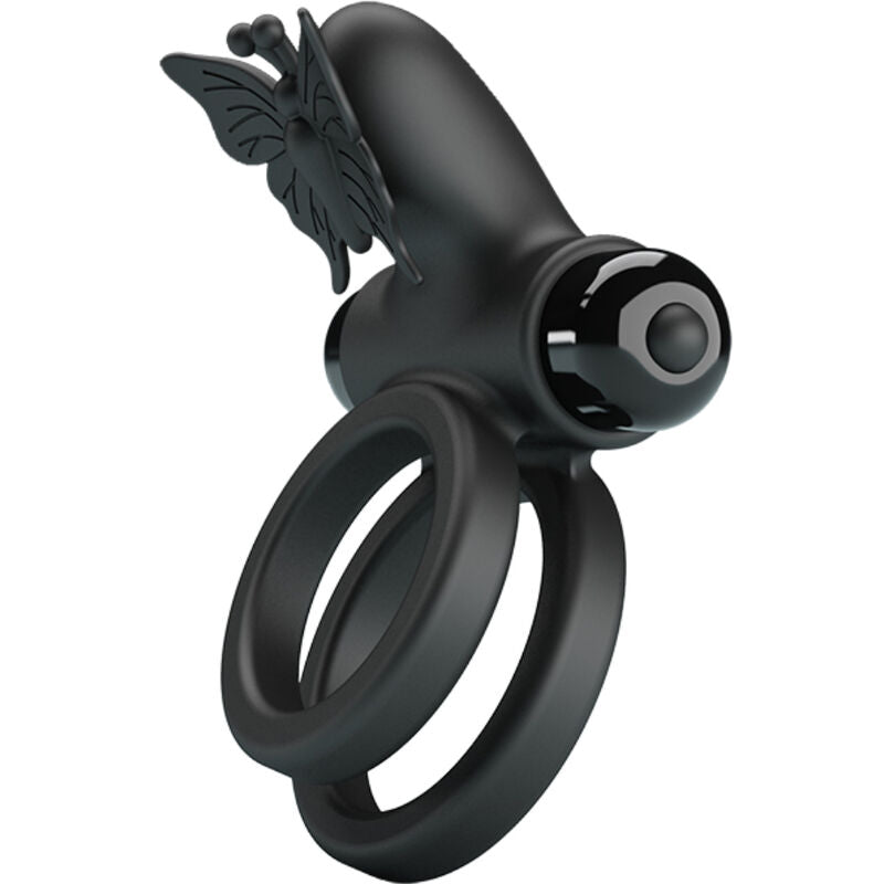 PRETTY LOVE - DOPPIO ANELLO VIBRANTE CON STIMOLATORE NERO – Cockring con vibrazione – foto 5