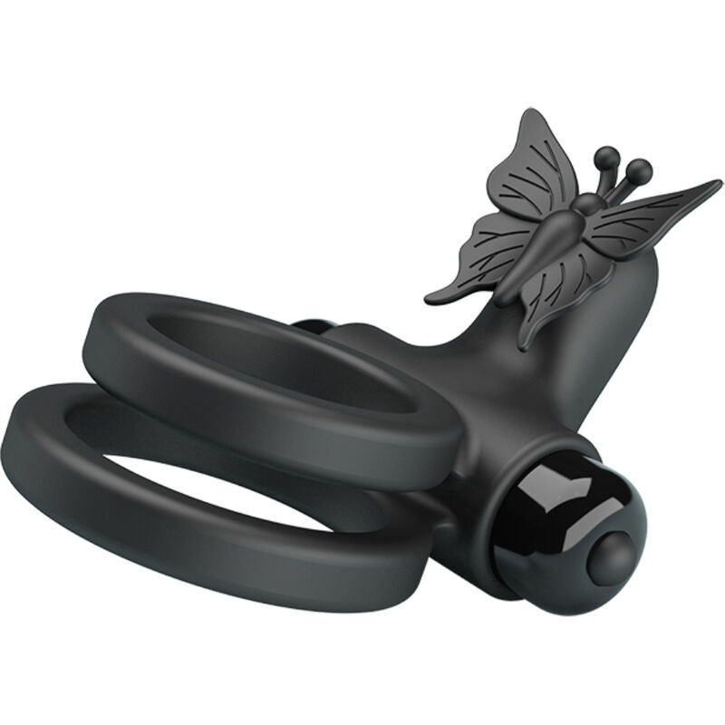 PRETTY LOVE - DOPPIO ANELLO VIBRANTE CON STIMOLATORE NERO – Cockring con vibrazione – foto 6