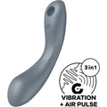 SATISFYER - CURVE TRINITY 1 AIR PULSE VIBRAZIONE GRIGIO – Stimolatore dell'aria nessuna vibrazione