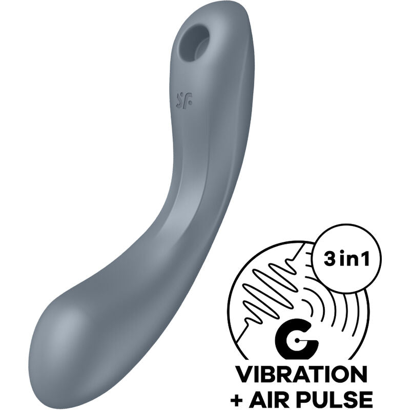 SATISFYER - CURVE TRINITY 1 AIR PULSE VIBRAZIONE GRIGIO – Stimolatore dell'aria nessuna vibrazione