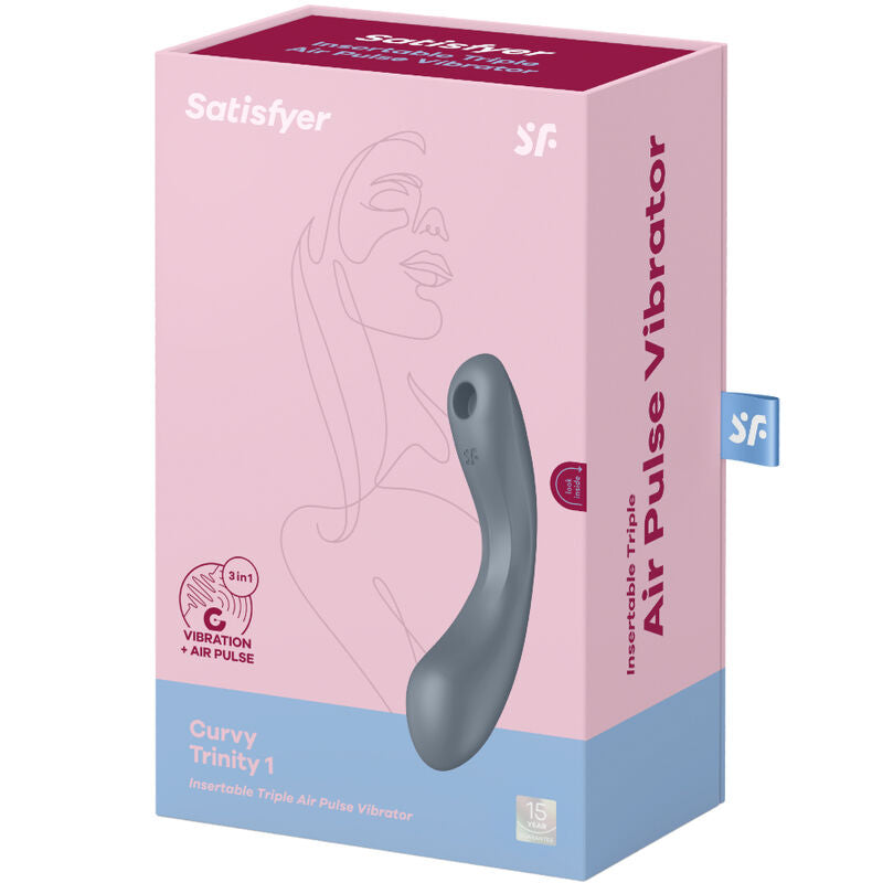 SATISFYER - CURVE TRINITY 1 AIR PULSE VIBRAZIONE GRIGIO – Stimolatore dell'aria nessuna vibrazione – foto 10