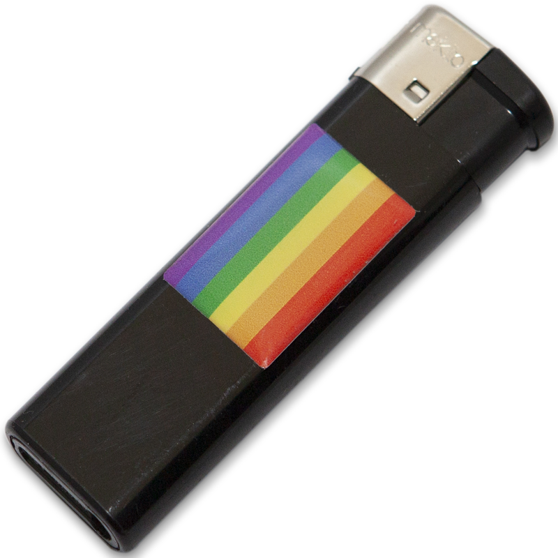 PRIDE - ACCENDINO NERO CON BANDIERA LGBT – Accessori