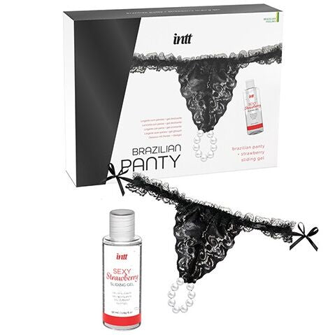INTT RELEASES - SLIP NERO BRASILIANO CON PERLE E GEL LUBRIFICANTE 50 ML – Kit lubrificanti – foto 4