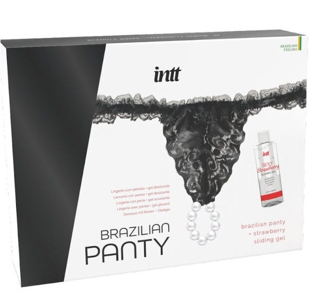 INTT RELEASES - SLIP NERO BRASILIANO CON PERLE E GEL LUBRIFICANTE 50 ML – Kit lubrificanti