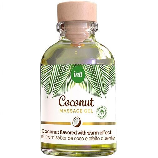 INTT - GEL DA MASSAGGIO VEGANO AL GUSTO DI COCCO ED EFFETTO RISCALDANTE – Con effetto termico
