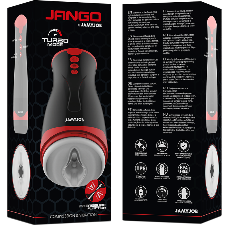JAMYJOB - MASTURBATORE A COMPRESSIONE E VIBRAZIONE JANGO – Vari masturbatori – foto 7