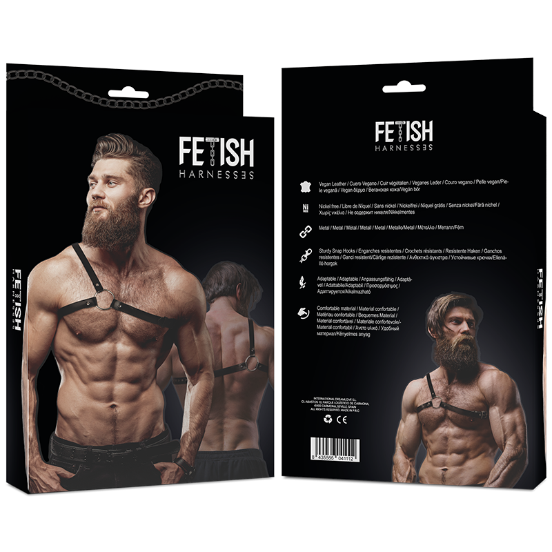 FETISH SUBMISSIVE - ATTITUDE IMBRACATURA IN ECOPELLE CON SPALLE INCROCIATE PER UOMO – Imbracature da uomo – foto 6
