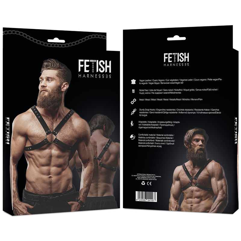 FETISH SUBMISSIVE ATTITUDE - IMBRACATURA IN ECOPELLE CON PETTO INCROCIATO DA UOMO – Imbracature da uomo – foto 6