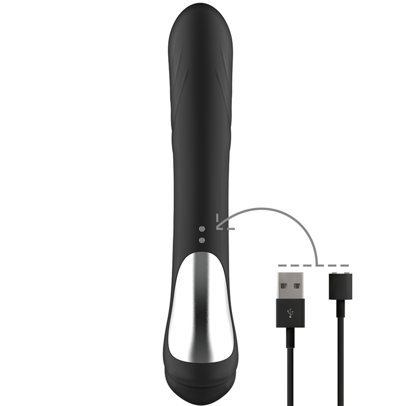 BLACK&SILVER - STIMOLATORE CONIGLIO IN SILICONE RICARICABILE JAMIE NERO – Vibratori di coniglio – foto 4