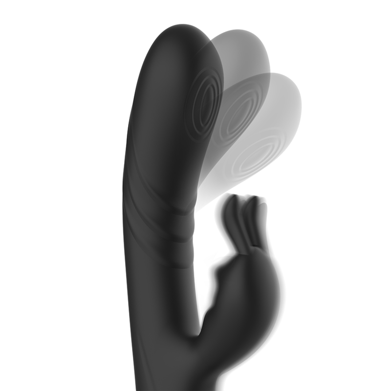 BLACK&SILVER - STIMOLATORE CONIGLIO IN SILICONE RICARICABILE JAMIE NERO – Vibratori di coniglio – foto 3