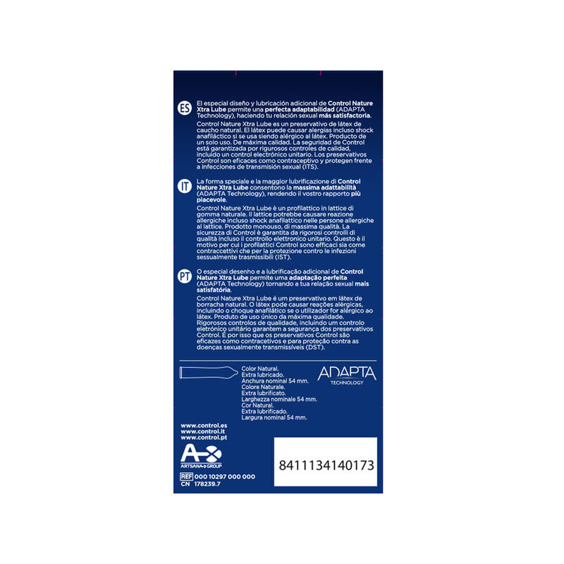 CONTROL - ADAPTA NATURE EXTRALUBE CONDOMS 12 UNITS – Gamma naturale – foto 2