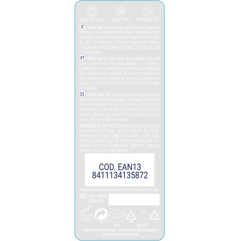 CONTROL - 2 EN 1 MASSAGGIO E PIACERE MARE MEDITERRANEO 200 ML – Oli da massaggio non aromatizzati – foto 2