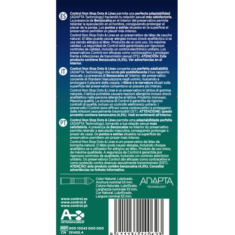 CONTROL - NONSTOP DOTS AND LINES CONDOMS 12 UNITS – Punti e smagliature – foto 2