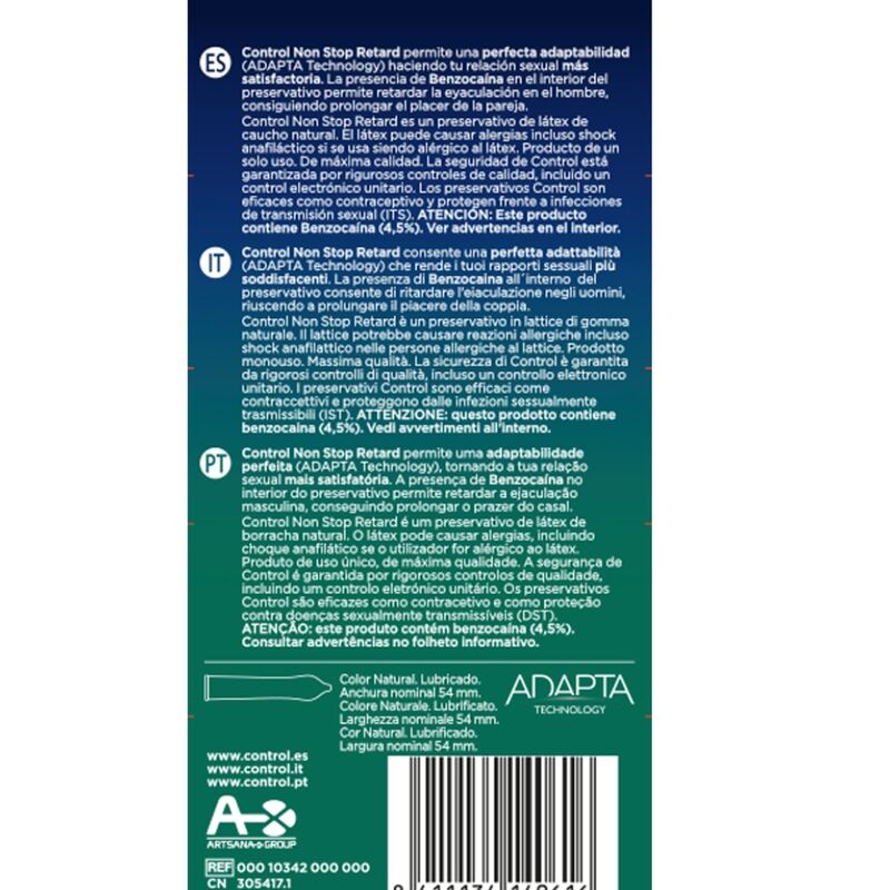 CONTROL - NON STOP RETARD CONDOMS 12 UNITS – Gamma di piacere prolungata – foto 2