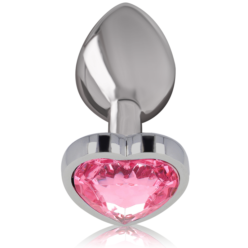 INTENSE - PLUG ANALE IN METALLO ALLUMINIO CUORE ROSA TAGLIA M – Tappi anali – foto 2