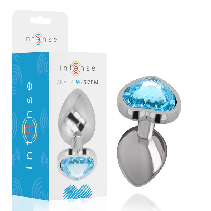 INTENSE - PLUG ANALE IN METALLO ALLUMINIO CUORE BLU TAGLIA M – Tappi anali