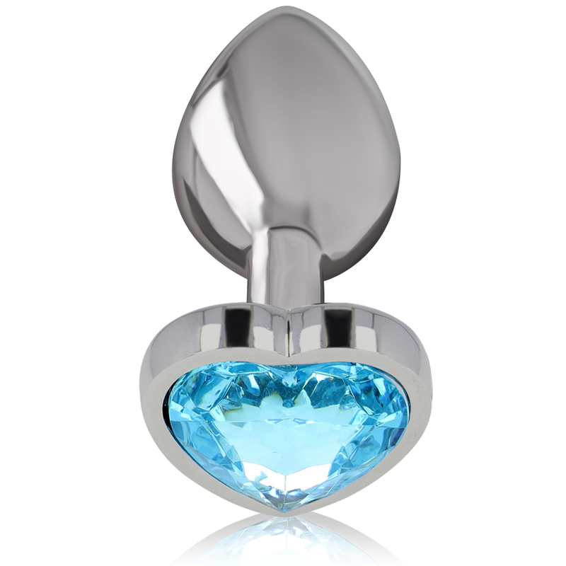 INTENSE - PLUG ANALE IN METALLO ALLUMINIO CUORE BLU TAGLIA M – Tappi anali – foto 2