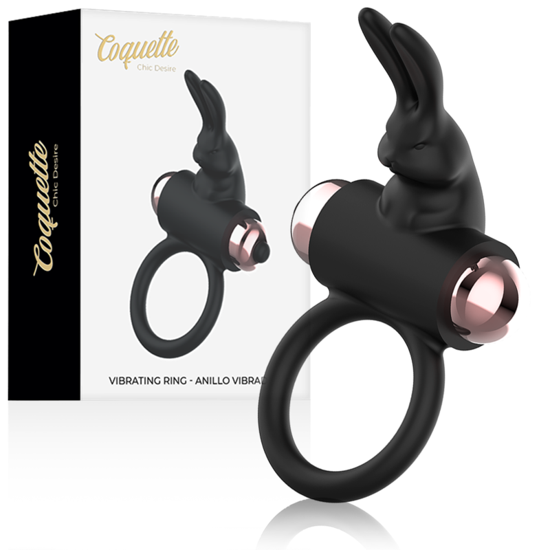 COQUETTE CHIC DESIRE - ANELLO DA CAZZO CON VIBRATORE NERO/ORO – Cockring con vibrazione