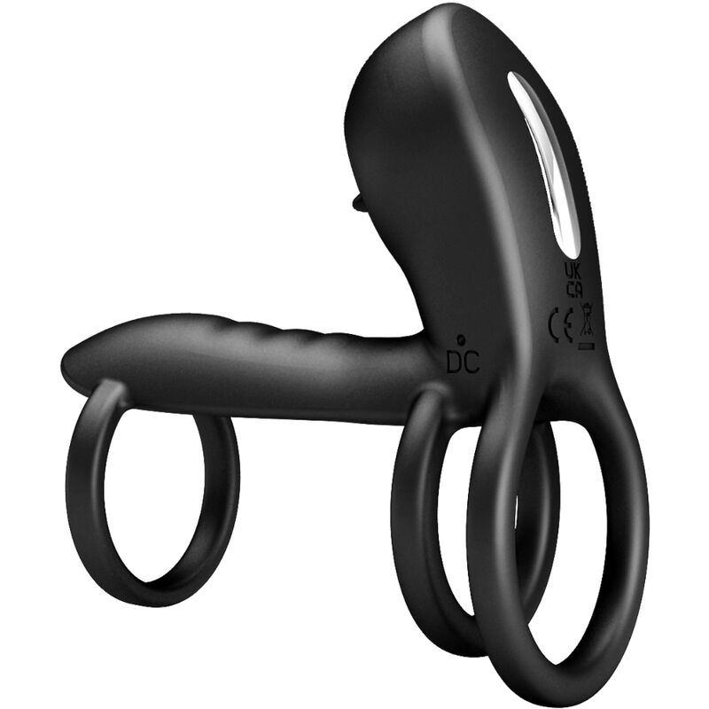 PRETTY LOVE - GUAINA PER PENE JAMMY 12 VIBRAZIONI CON LINGUA IN SILICONE RICARICABILE – Cockring con vibrazione – foto 3