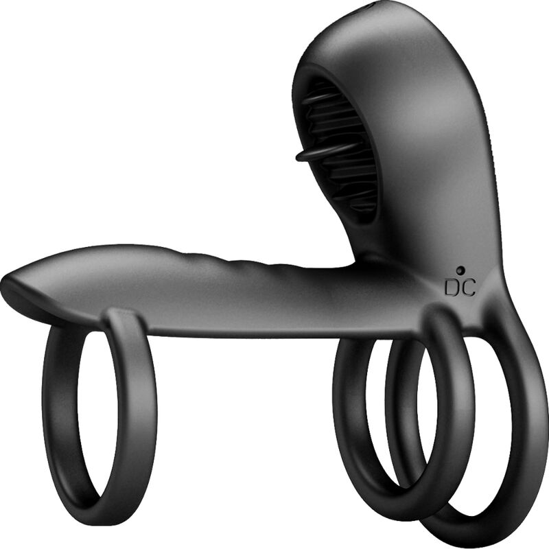 PRETTY LOVE - GUAINA PER PENE JAMMY 12 VIBRAZIONI CON LINGUA IN SILICONE RICARICABILE – Cockring con vibrazione – foto 4