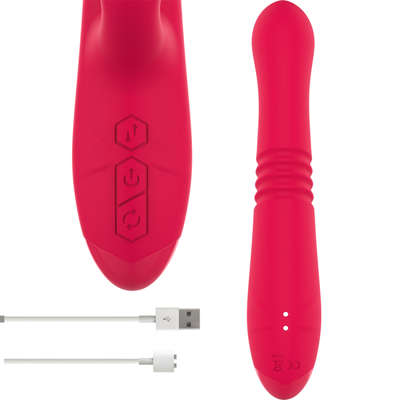 INTENSE - VIBRATORE MULTIFUNZIONE RICARICABILE UP & DOWN DUA CON LINGUA ROSSA – Vibratori di coniglio – foto 4