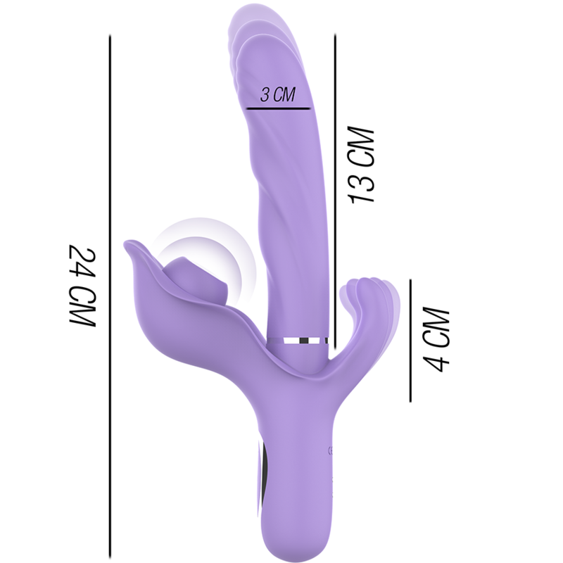 INTENSE - BILLIE VIBRATORE MULTIFUNZIONALE RICARICABILE A SUCCHIO CON PULSANTE VIOLA – Vibratori di coniglio – foto 3
