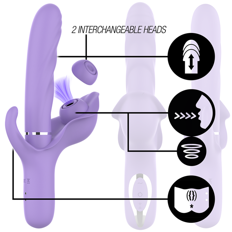 INTENSE - BILLIE VIBRATORE MULTIFUNZIONALE RICARICABILE A SUCCHIO CON PULSANTE VIOLA – Vibratori di coniglio – foto 2