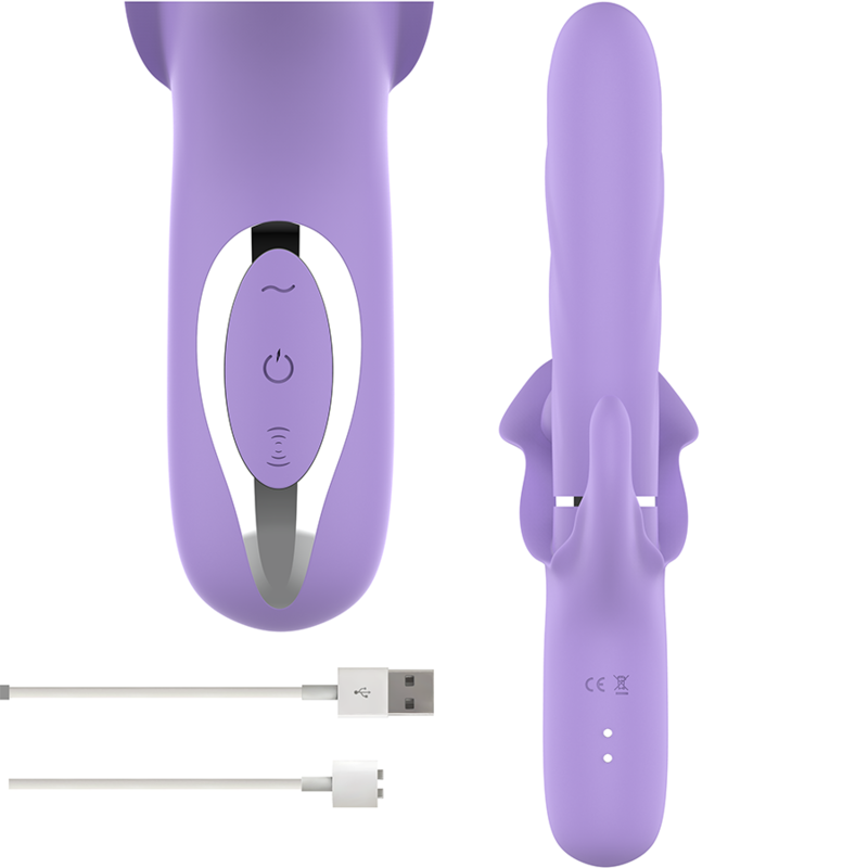INTENSE - BILLIE VIBRATORE MULTIFUNZIONALE RICARICABILE A SUCCHIO CON PULSANTE VIOLA – Vibratori di coniglio – foto 4
