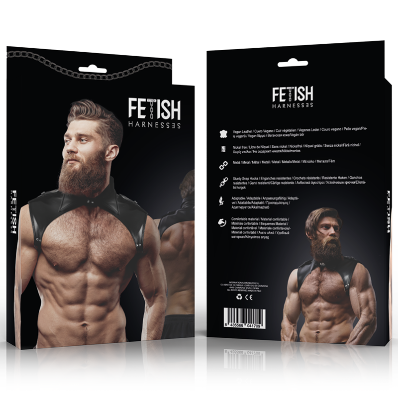 FETISH SUBMISSIVE ATTITUDE - IMBRACATURA PER IL COLLO IN ECOPELLE REGOLABILE DA UOMO BRIGADE – Imbracature da uomo – foto 6