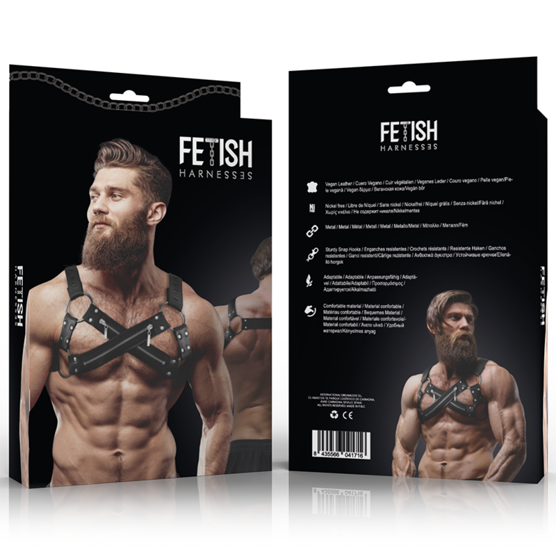 FETISH SUBMISSIVE ATTITUDE - IMBRACATURA BULLDOG IN NEOPRENE REGOLABILE CON CERNIERE PER UOMINI – Imbracature da uomo – foto 6
