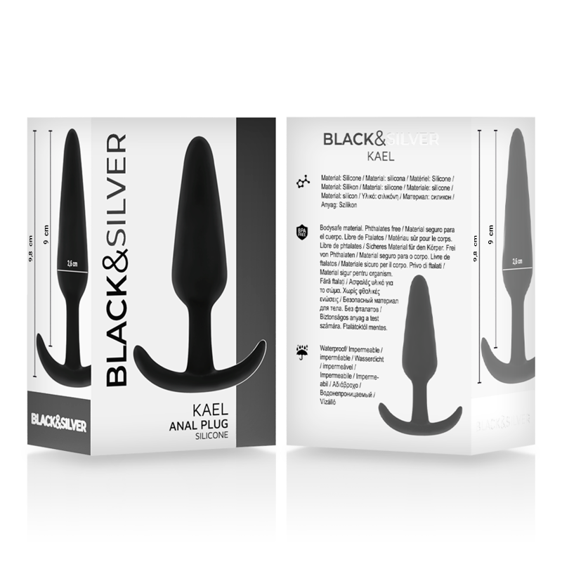 BLACK&SILVER - PLUG ANALE IN SILICONE KAEL CON MANICO MEDIO – Tappi anali – foto 5