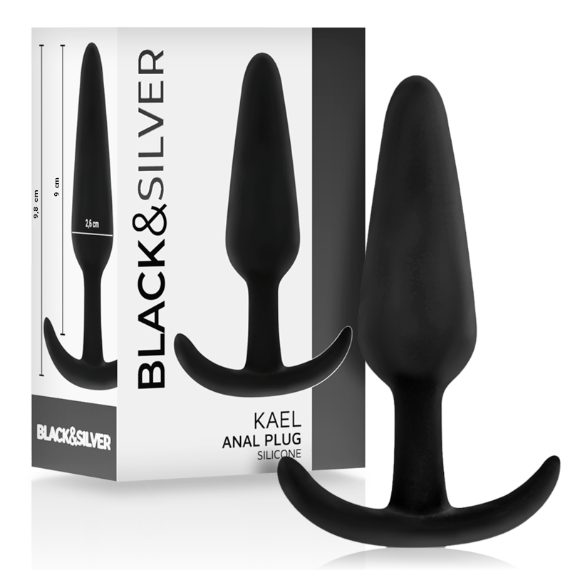 BLACK&SILVER - PLUG ANALE IN SILICONE KAEL CON MANICO MEDIO – Tappi anali