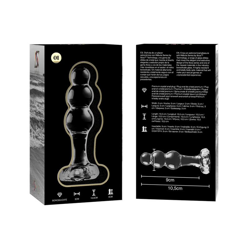 NEBULA SERIES BY IBIZA - MODELLO 1 TAPPO VETRO BOROSILICATO TRASPARENTE 10.5 CM -O- 3 CM – Tappi anali – foto 6