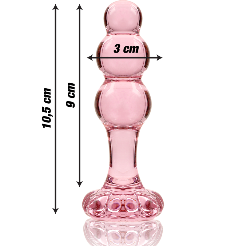 NEBULA SERIES BY IBIZA - MODELLO 1 PLUG ANALE VETRO BOROSILICATO ROSA 10.5 CM -O- 3 CM – Tappi anali – foto 3