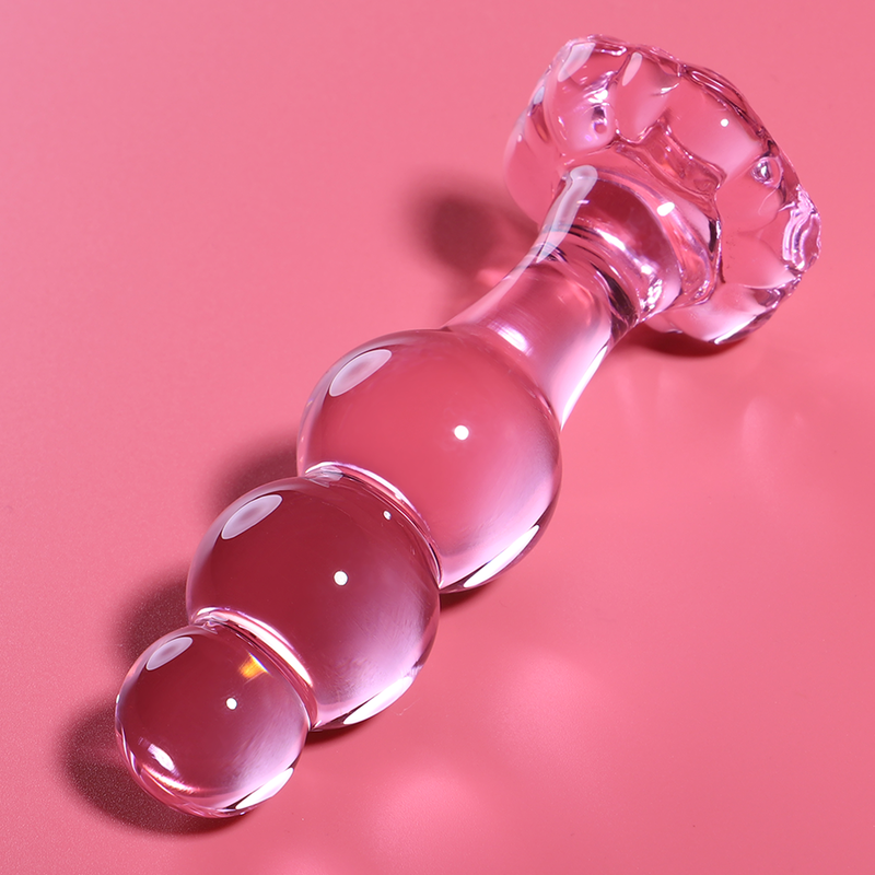 NEBULA SERIES BY IBIZA - MODELLO 1 PLUG ANALE VETRO BOROSILICATO ROSA 10.5 CM -O- 3 CM – Tappi anali