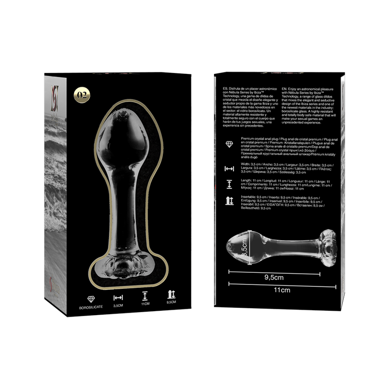 NEBULA SERIES BY IBIZA - MODELLO 2 PLUG ANALE VETRO BOROSILICATO TRASPARENTE 11 CM -O- 3.5 CM – Tappi anali – foto 6