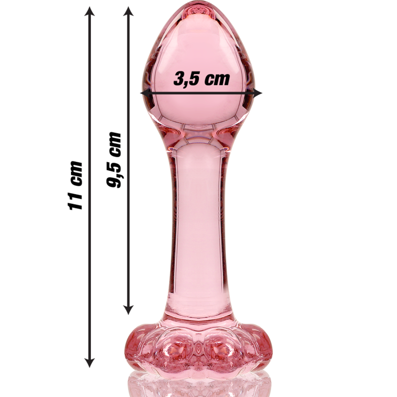 NEBULA SERIES BY IBIZA - MODELLO 2 PLUG ANALE VETRO BOROSILICATO ROSA 11 CM -O- 3.5 CM – Tappi anali – foto 3
