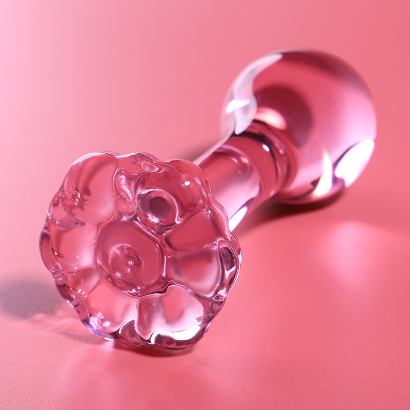 NEBULA SERIES BY IBIZA - MODELLO 2 PLUG ANALE VETRO BOROSILICATO ROSA 11 CM -O- 3.5 CM – Tappi anali