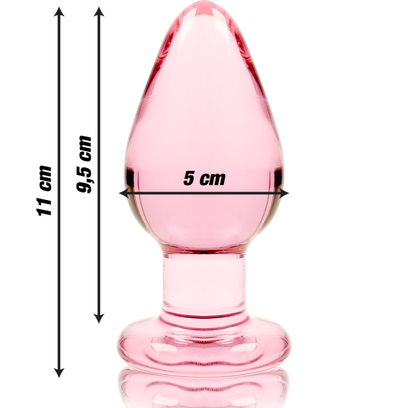 NEBULA SERIES BY IBIZA - MODELLO 3 PLUG ANALE VETRO BOROSILICATO ROSA 11 CM -O- 5 CM – Tappi anali – foto 3