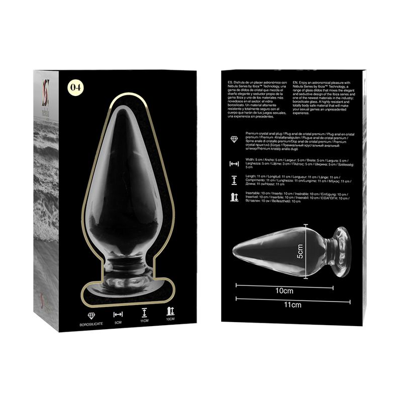 NEBULA SERIES BY IBIZA - MODELLO 4 PLUG ANALE VETRO BOROSILICATO TRASPARENTE 11 CM -O- 5 CM – Tappi anali – foto 6