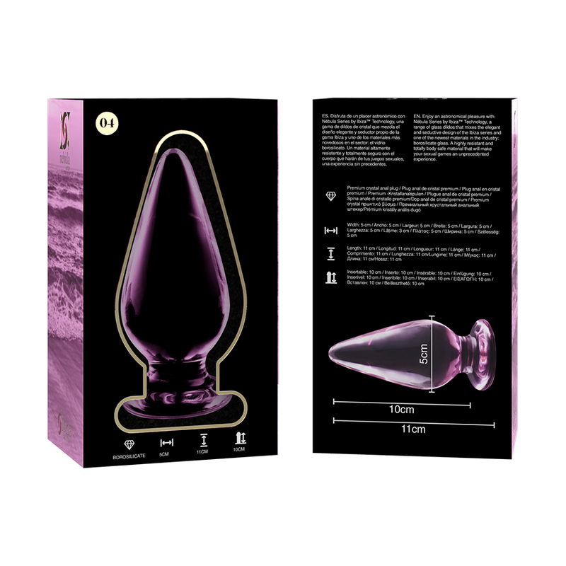 NEBULA SERIES BY IBIZA - MODELLO 4 PLUG ANALE VETRO BOROSILICATO ROSA 11 CM -O- 5 CM – Tappi anali – foto 6