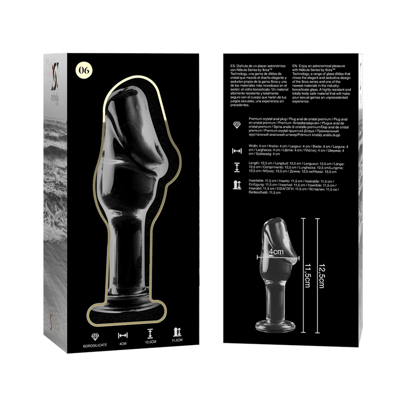 NEBULA SERIES BY IBIZA - MODELLO 6 PLUG ANALE VETRO BOROSILICATO TRASPARENTE 12.5 CM -O- 4 CM – Tappi anali – foto 6
