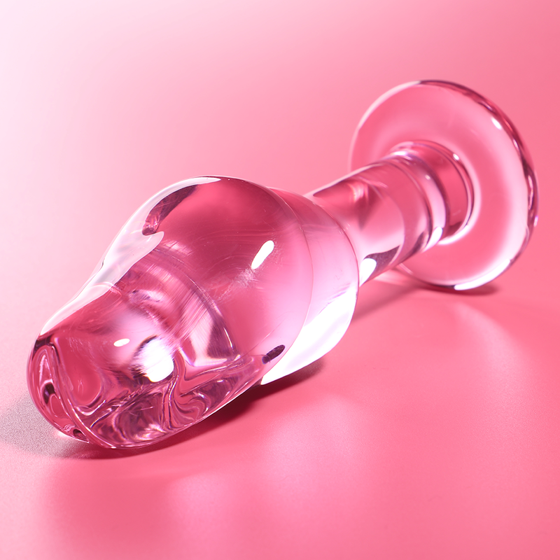 NEBULA SERIES BY IBIZA - MODELLO 6 PLUG ANALE VETRO BOROSILICATO ROSA 12.5 CM -O- 4 CM – Tappi anali