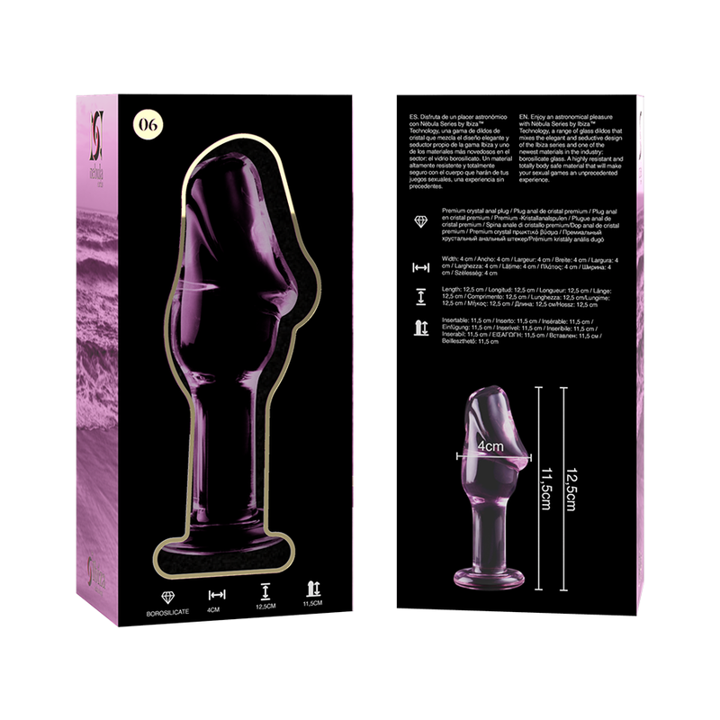 NEBULA SERIES BY IBIZA - MODELLO 6 PLUG ANALE VETRO BOROSILICATO ROSA 12.5 CM -O- 4 CM – Tappi anali – foto 6