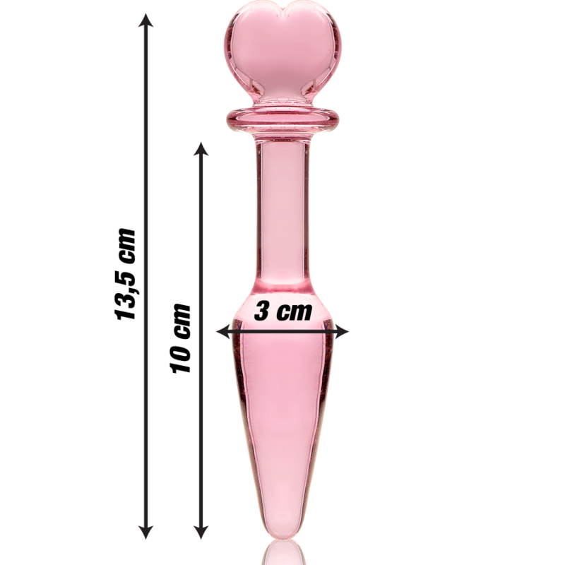 NEBULA SERIES BY IBIZA - MODELLO 7 PLUG ANALE VETRO BOROSILICATO ROSA 13.5 CM -O- 3 CM – Tappi anali – foto 3